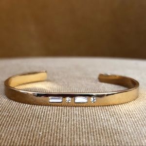Baublebar Gold Cuff - Crystal Morse Code “C”